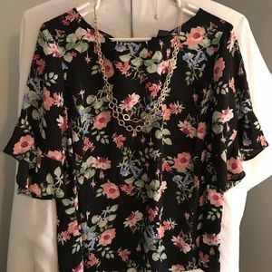 Liz Claiborne floral career wear blouse